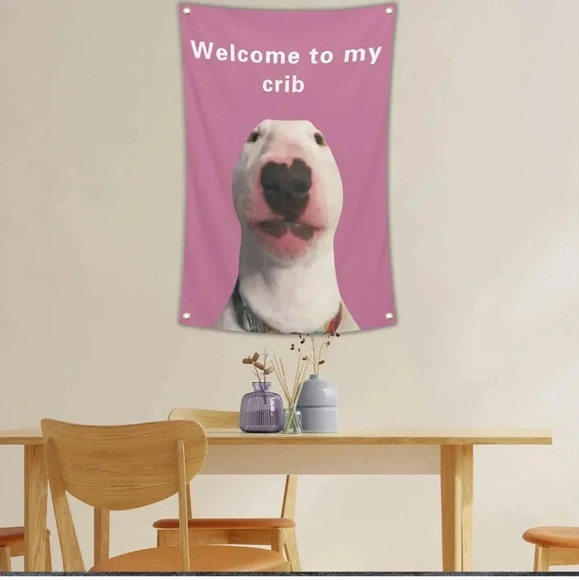 Welcome to My Crib Funny Flag 2x3Ft Wall Flag with 4 Brass Grommets for Party Ya - Picture 2 of 4